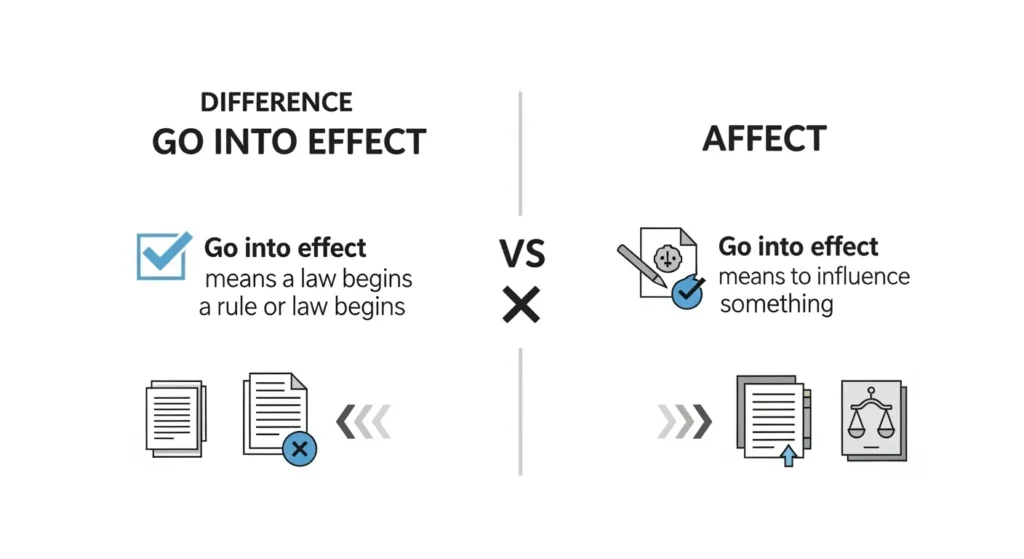 1️⃣ Go Into Effect or Affect: Quick Answer