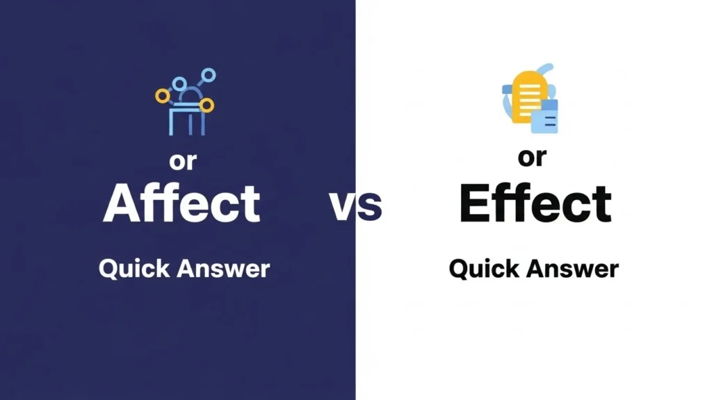 Affect or Effect:Quick Answer