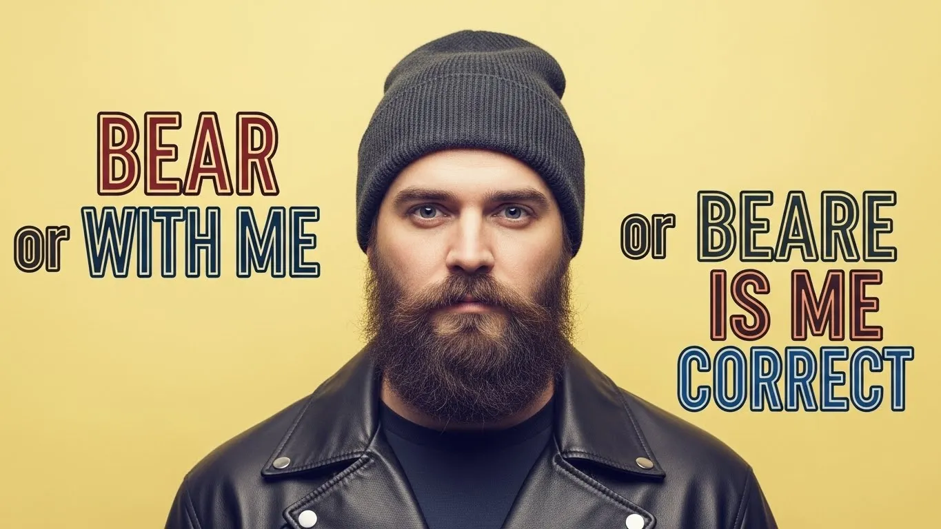 bear with me or bare with me