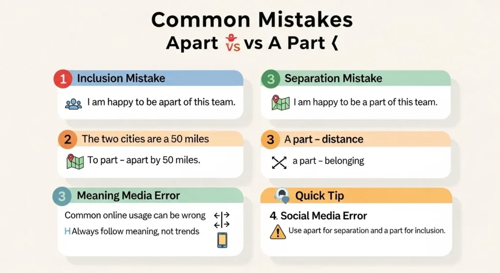 Common Mistakes with Apart or A Part