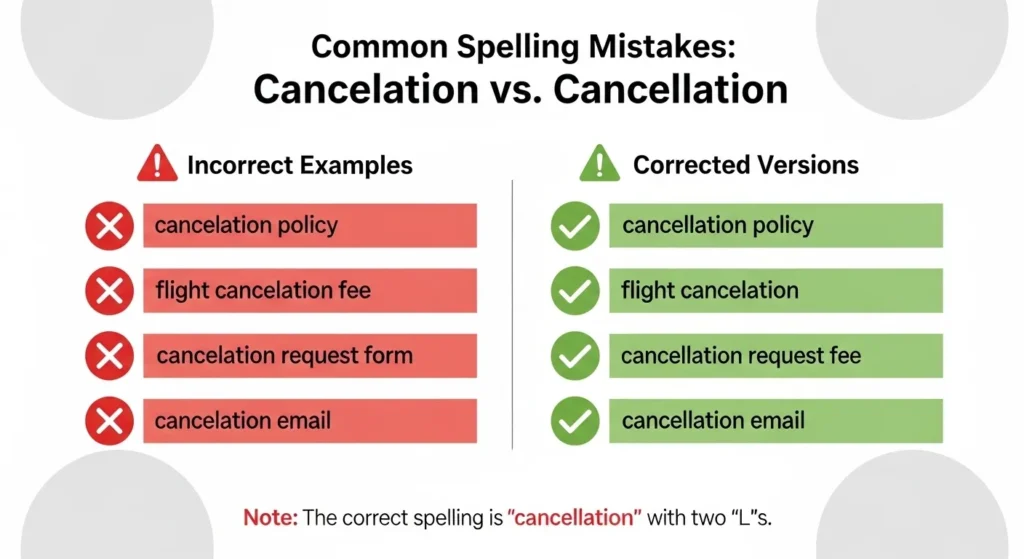 Common Mistakes with Cancellation or Cancelation