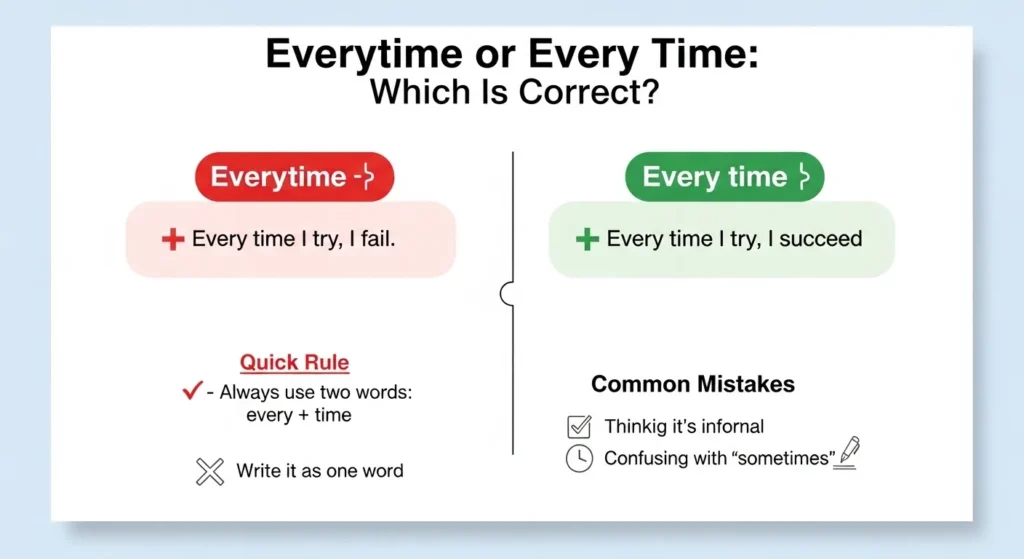 Common Mistakes with Everytime or Every Time
