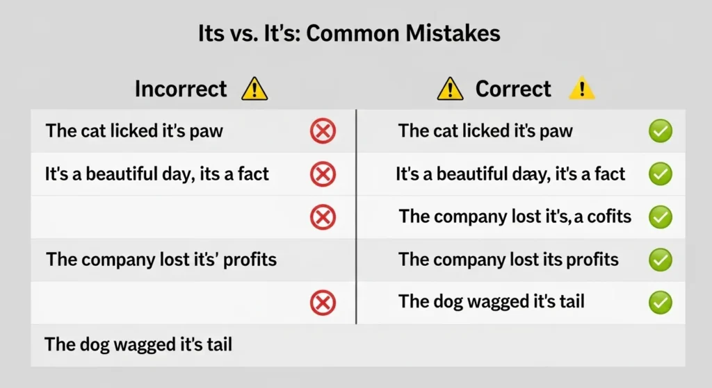 Common Mistakes with Its or It’s