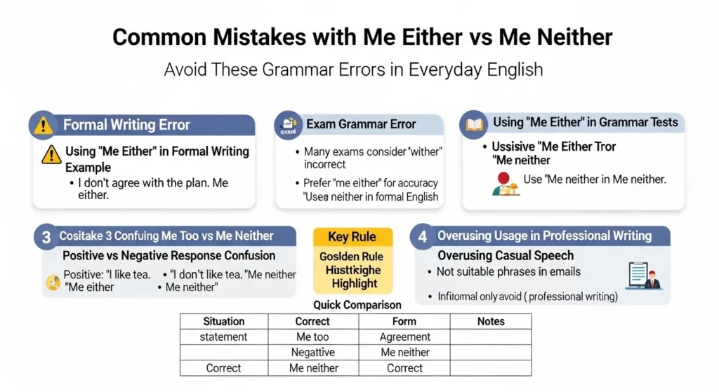 Common Mistakes with Me Either or Me Neither