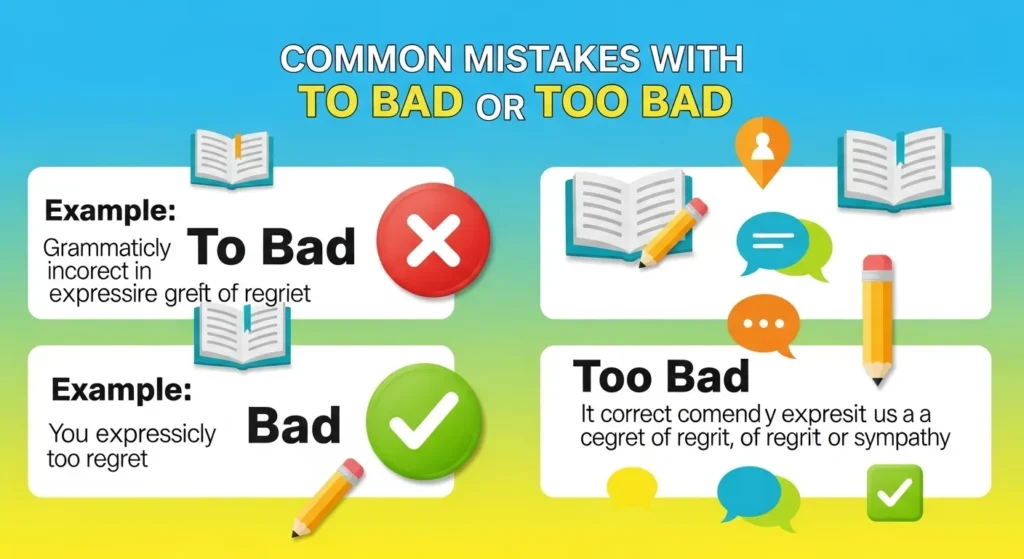 Common Mistakes with To Bad or Too Bad