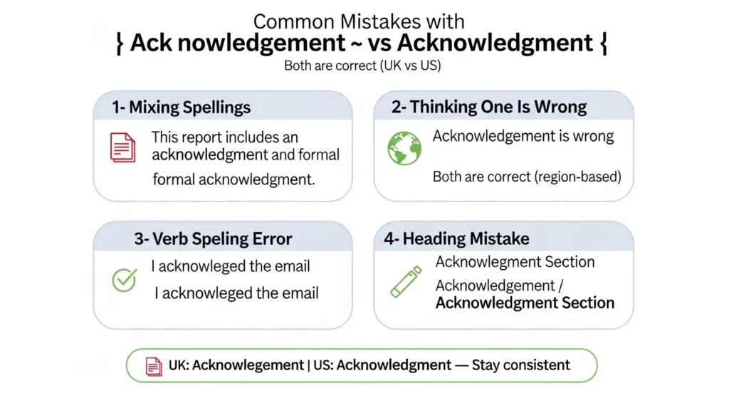 Common Mistakes with Acknowledgement or Acknowledgment