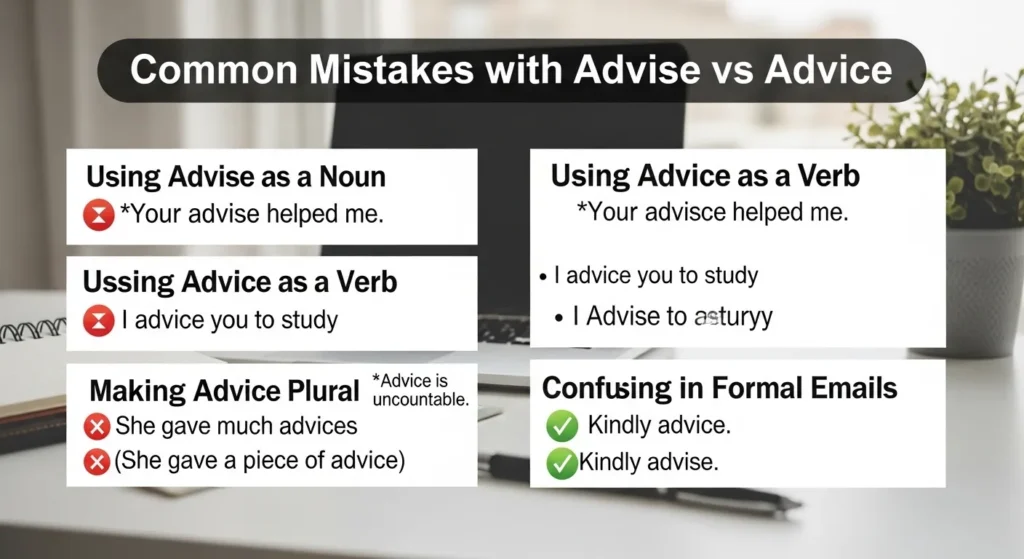 Common Mistakes with Advise or Advice
