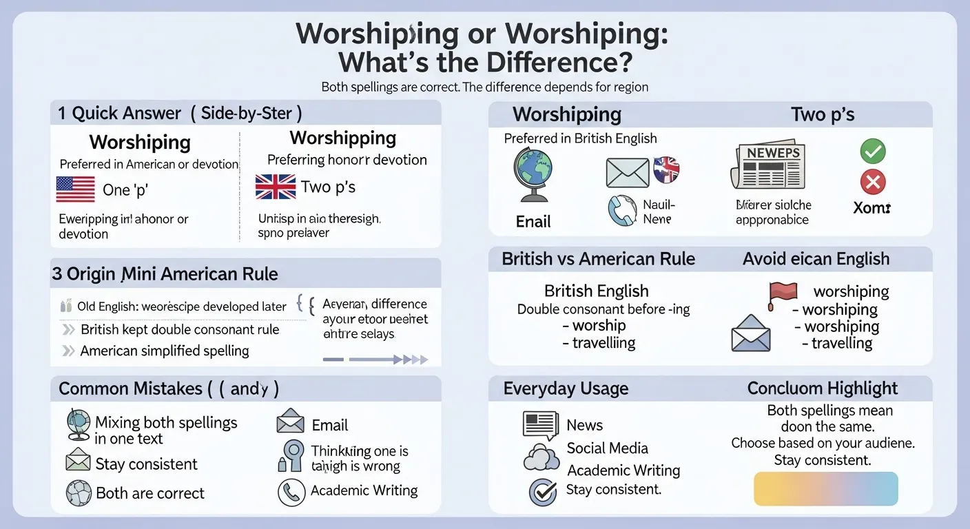 worshipping or worshiping