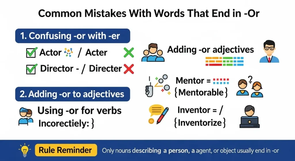 ❌ Common Mistakes With Words That End in Or