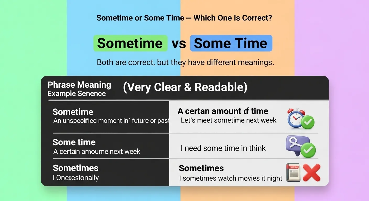 sometime or some time