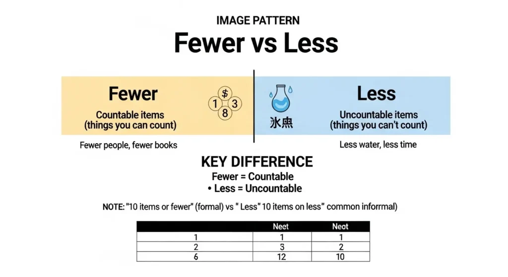 ❌ Common Mistakes with Fewer vs Less
