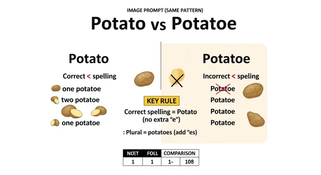 ❌ Common Mistakes with Potato vs Potatoe