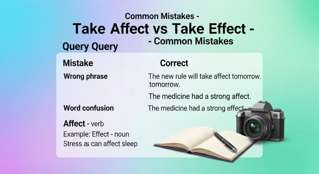 ❌ Common Mistakes with Take Affect or Take Effect