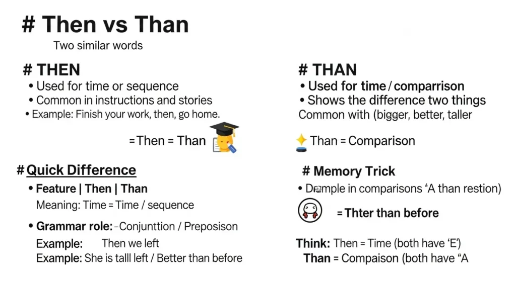 ❌ Common Mistakes with Then vs Than