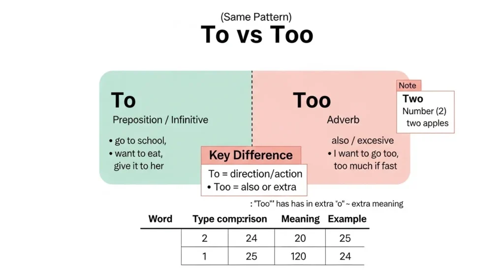 ❌ Common Mistakes with To vs Too