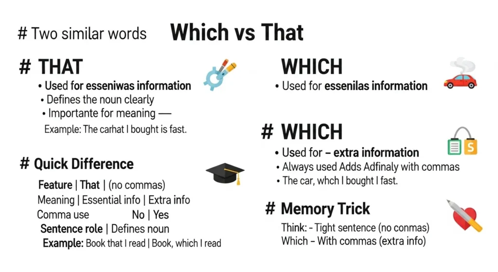 ❌ Common Mistakes with Which vs That