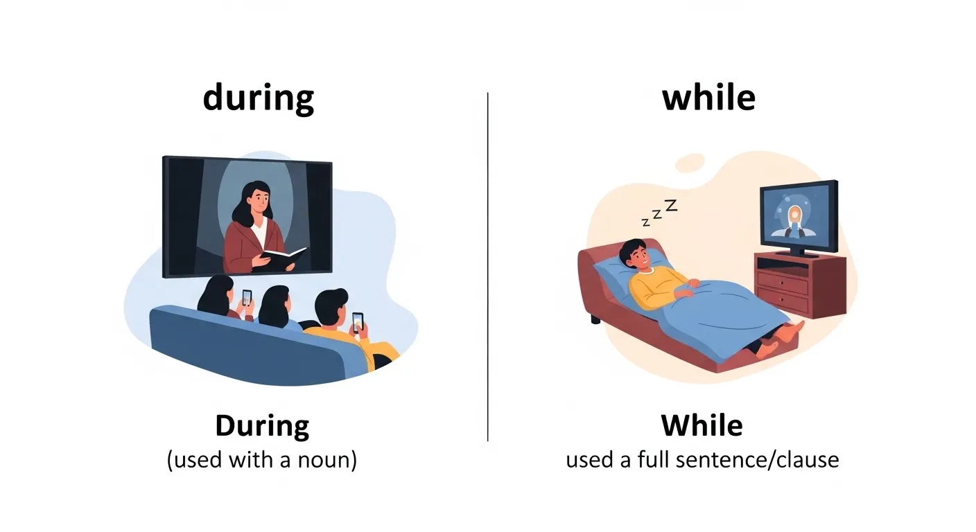 during vs while easy explanation